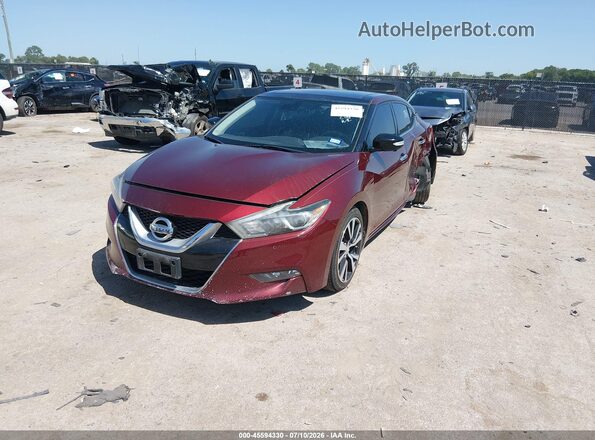 1N4AA6AP5GC422697 2016 NISSAN MAXIMA Red წინა მარცხენა ხედი სამი მეოთხედიდან