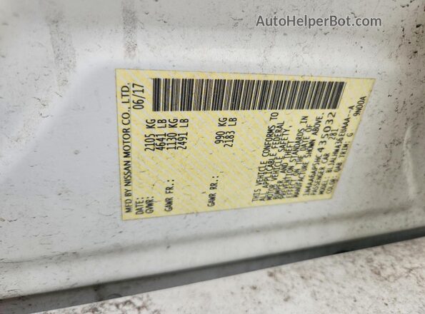 1N4AA6AP5HC435032 2017 NISSAN MAXIMA White ძრავის განყოფილების ხედი