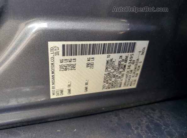 1N4AA6AP5JC363495 2018 NISSAN MAXIMA Gray Engine compartment view