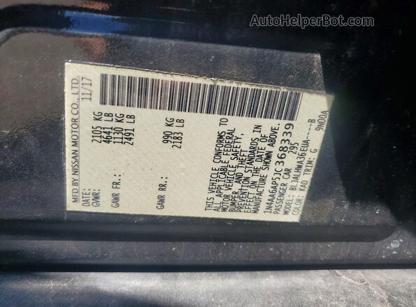 1N4AA6AP5JC368339 2018 NISSAN MAXIMA Black Engine compartment view