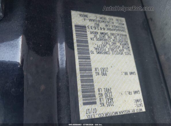 1N4AA6AP6HC441633 2017 NISSAN MAXIMA Черный Вид подкапотного пространства