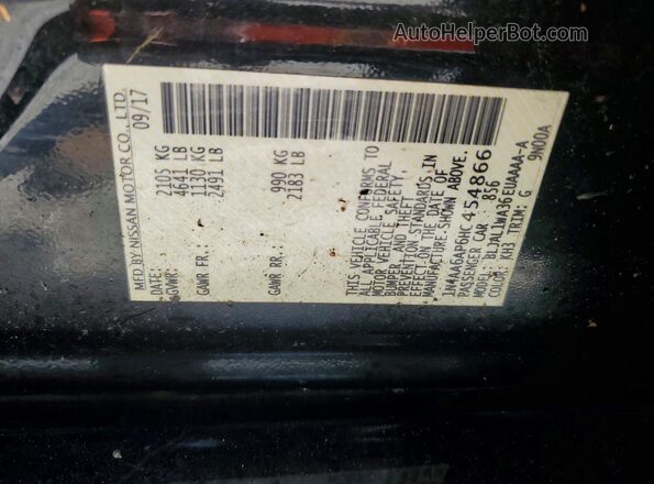 1N4AA6AP6HC454866 2017 NISSAN MAXIMA Black Շարժիչի բաժամունքի տեսք