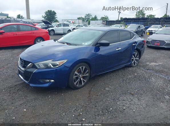 1N4AA6AP6JC369533 2018 NISSAN MAXIMA Синий Передняя левая четверть