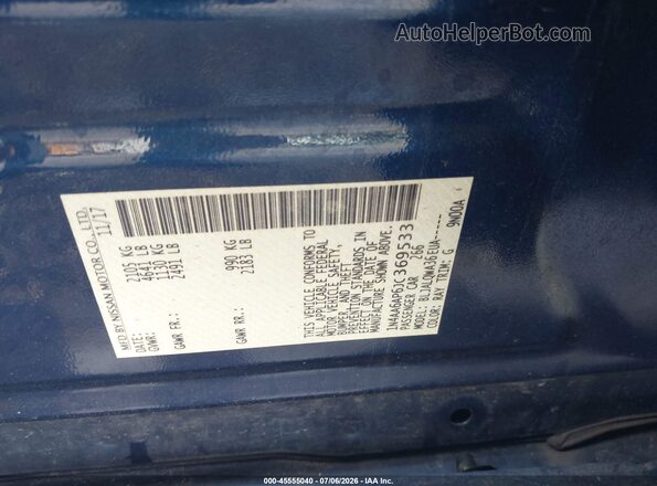 1N4AA6AP6JC369533 2018 NISSAN MAXIMA Синий Вид подкапотного пространства