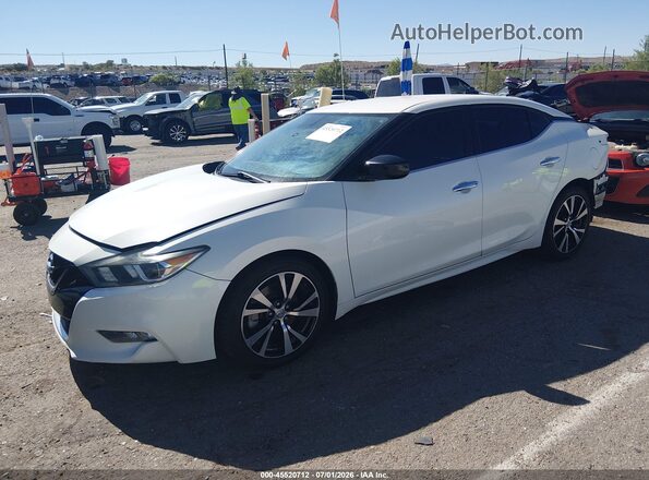 1N4AA6AP6JC371282 2018 NISSAN MAXIMA Белый Передняя левая четверть