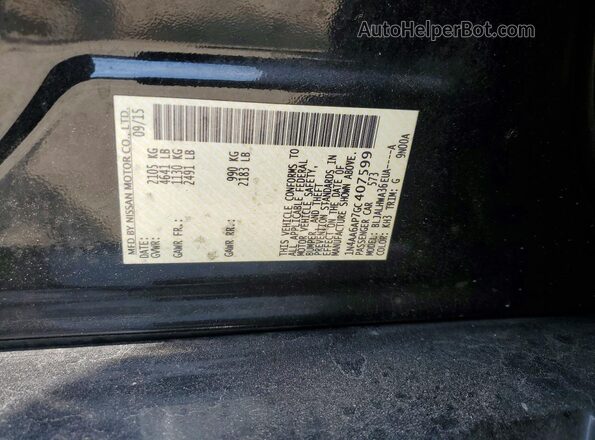 1N4AA6AP7GC407599 2016 NISSAN MAXIMA Black ძრავის განყოფილების ხედი