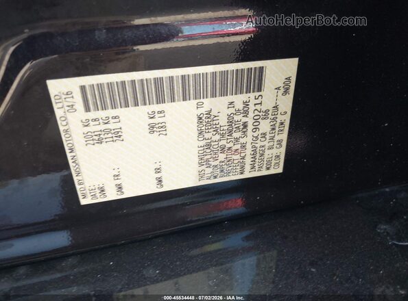 1N4AA6AP7GC900215 2016 NISSAN MAXIMA Purple Вид підкапотного простору