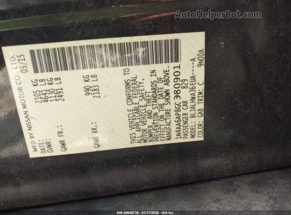 1N4AA6AP8GC380901 2016 NISSAN MAXIMA Black Engine compartment view