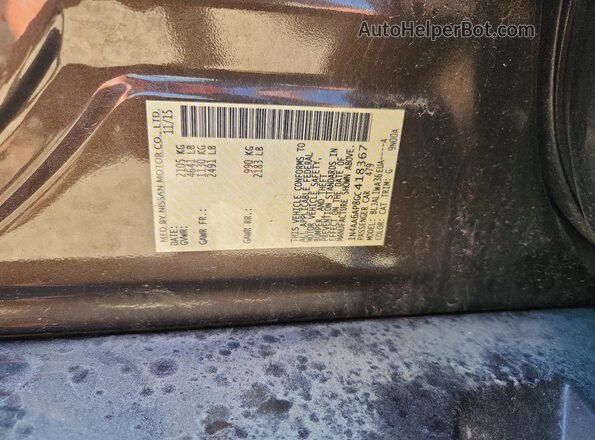 1N4AA6AP8GC418367 2016 NISSAN MAXIMA Brown Vista del compartimento del motor