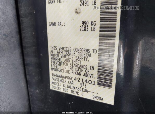 1N4AA6AP8GC421401 2016 NISSAN MAXIMA Black Engine compartment view