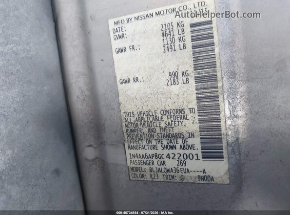 1N4AA6AP8GC422001 2016 NISSAN MAXIMA Silver Շարժիչի բաժամունքի տեսք