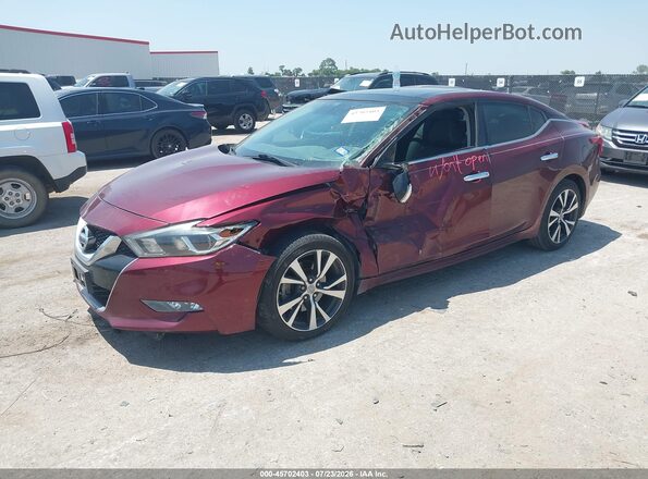 1N4AA6AP8GC448050 2016 NISSAN MAXIMA Red წინა მარცხენა ხედი სამი მეოთხედიდან