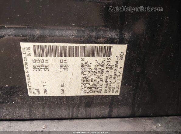 1N4AA6AP8HC369205 2017 NISSAN MAXIMA Черный Вид подкапотного пространства