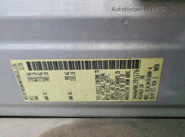 1N4AA6AP8HC395576 2017 NISSAN MAXIMA Silver Widok komory silnika