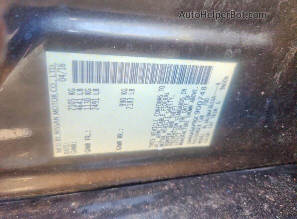 1N4AA6AP9GC900748 2016 NISSAN MAXIMA Gray Vista del compartimento del motor