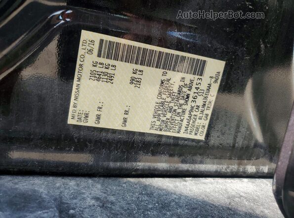 1N4AA6AP9HC361453 2017 NISSAN MAXIMA Black Вид наклейки з VIN-кодом