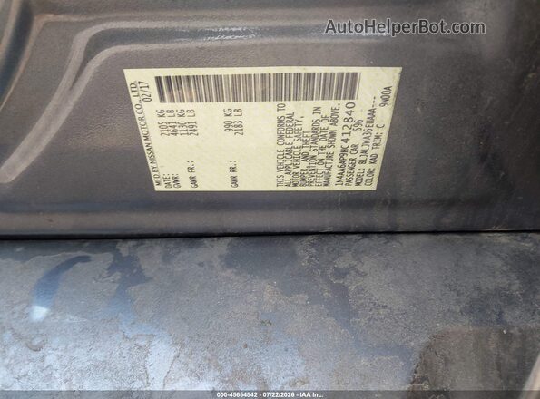 1N4AA6AP9HC412840 2017 NISSAN MAXIMA Gray Շարժիչի բաժամունքի տեսք