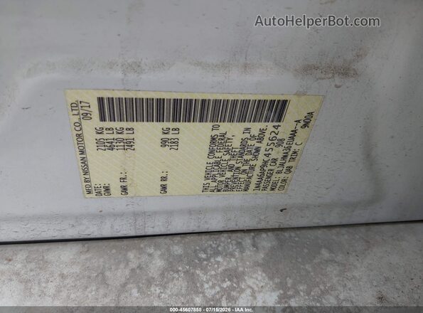 1N4AA6AP9HC455624 2017 NISSAN MAXIMA White Engine compartment view
