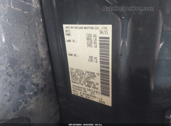 1N4AA6APXGC385291 2016 NISSAN MAXIMA Black Շարժիչի բաժամունքի տեսք