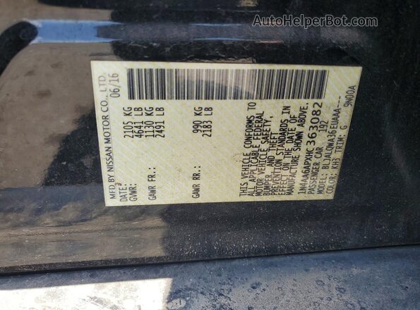 1N4AA6APXHC363082 2017 NISSAN MAXIMA Black Widok komory silnika