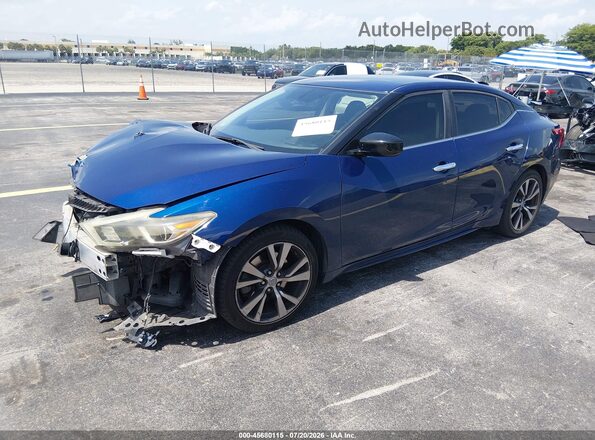 1N4AA6APXHC369058 2017 NISSAN MAXIMA Синий Передняя левая четверть