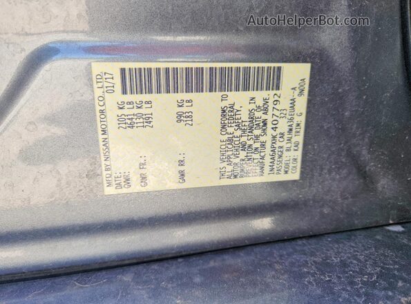 1N4AA6APXHC407792 2017 NISSAN MAXIMA Gray Widok komory silnika