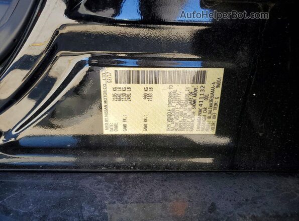 1N4AA6APXHC411132 2017 NISSAN MAXIMA Черный Вид подкапотного пространства