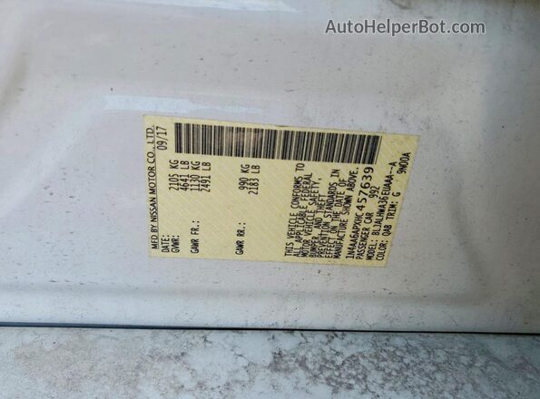 1N4AA6APXHC457639 2017 NISSAN MAXIMA White ძრავის განყოფილების ხედი