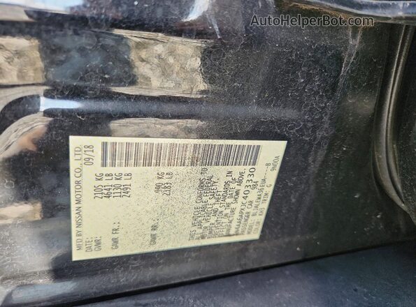 1N4AA6APXJC403330 2018 NISSAN MAXIMA Black VIN sticker view