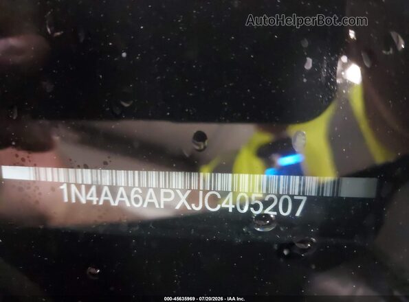 1N4AA6APXJC405207 2018 NISSAN MAXIMA Black Вид підкапотного простору