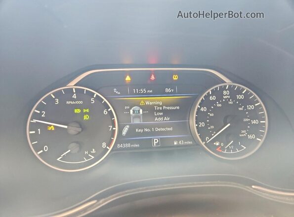1N4AA6AV0KC361752 2019 NISSAN MAXIMA Черный Вид щитка приборов