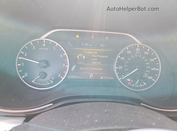 1N4AA6AV6KC373534 2019 NISSAN MAXIMA White Вид щитка приладів