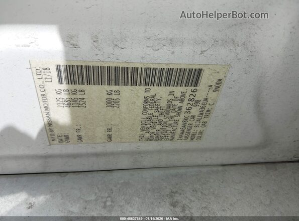 1N4AA6AV8KC362826 2019 NISSAN MAXIMA White Vista del compartimento del motor