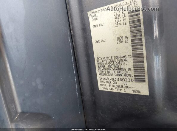 1N4AA6CV0LC360230 2020 NISSAN MAXIMA Серый Вид подкапотного пространства