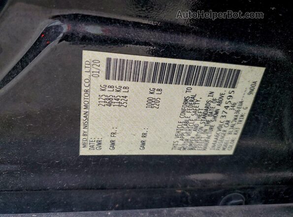 1N4AA6CV0LC374595 2020 NISSAN MAXIMA Black ძრავის განყოფილების ხედი