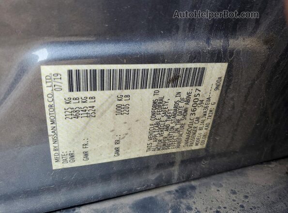 1N4AA6CV1LC360057 2020 NISSAN MAXIMA Gray Vista del compartimento del motor