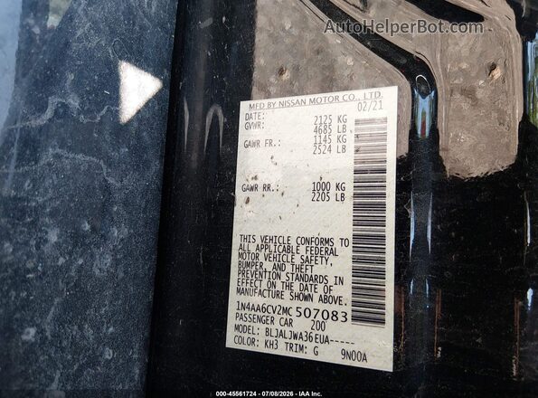 1N4AA6CV2MC507083 2021 NISSAN MAXIMA Black Engine compartment view