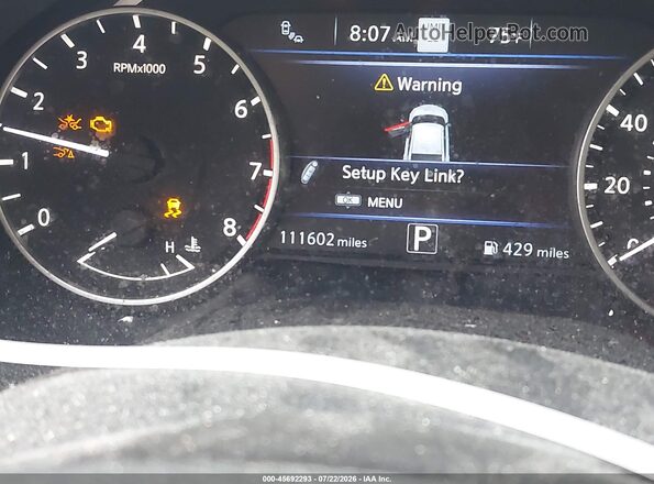 1N4AA6CV6LC371510 2020 NISSAN MAXIMA Gray Widok tylnych siedzeń