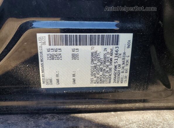 1N4AA6CV6MC513663 2021 NISSAN MAXIMA Black Widok komory silnika
