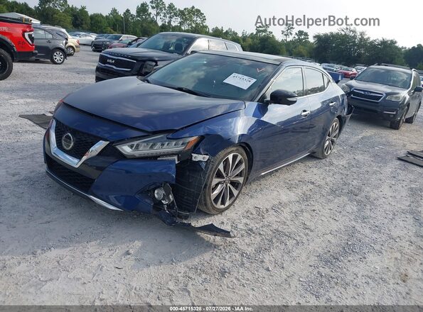 1N4AA6FV8LC376381 2020 NISSAN MAXIMA Синий Передняя левая четверть