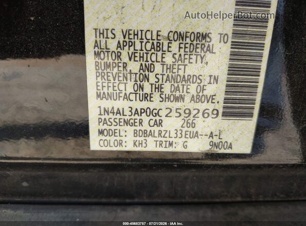 1N4AL3AP0GC259269 2016 NISSAN ALTIMA Black Շարժիչի բաժամունքի տեսք