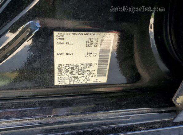 1N4AL3AP0GC263242 2016 NISSAN ALTIMA Black Вид підкапотного простору