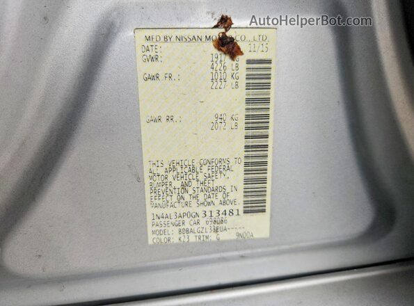 1N4AL3AP0GN313481 2016 NISSAN ALTIMA Silver Engine compartment view