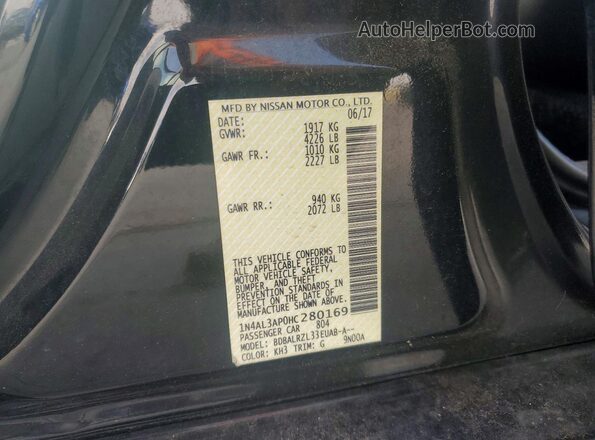 1N4AL3AP0HC280169 2017 NISSAN ALTIMA Black Vista del compartimento del motor