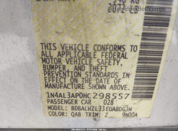 1N4AL3AP0HC298557 2017 NISSAN ALTIMA White Engine compartment view