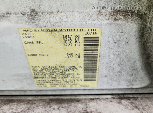 1N4AL3AP0HN313935 2017 NISSAN ALTIMA White Engine compartment view