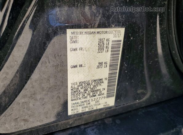 1N4AL3AP0JC127779 2018 NISSAN ALTIMA Black Շարժիչի բաժամունքի տեսք