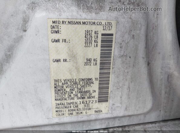 1N4AL3AP0JC161723 2018 NISSAN ALTIMA Белый Вид подкапотного пространства
