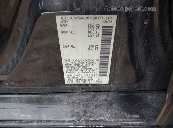1N4AL3AP0JC272322 2018 NISSAN ALTIMA Black Widok komory silnika