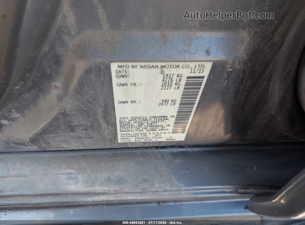 1N4AL3AP1GC125743 2016 NISSAN ALTIMA Gray Շարժիչի բաժամունքի տեսք